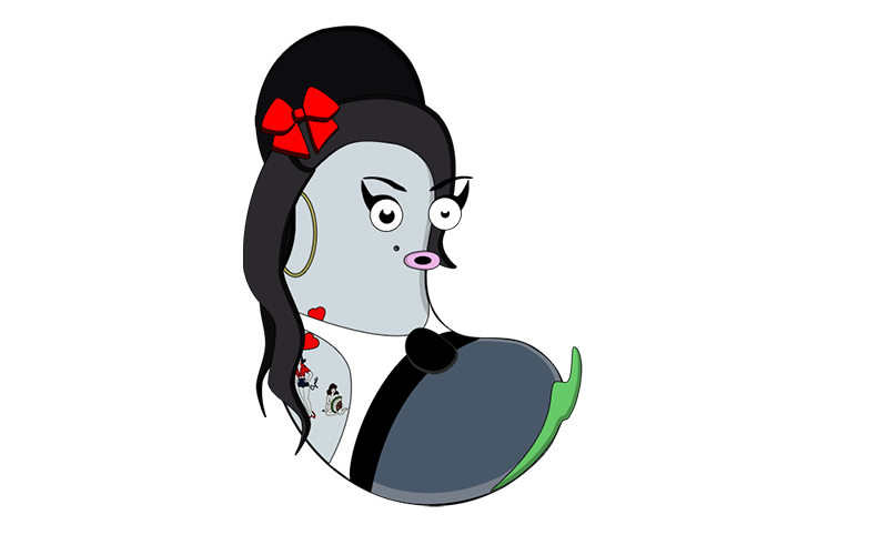 nutbean character as amy winehouse