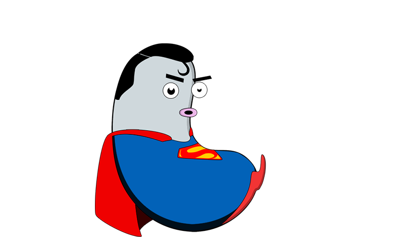 nutbean character as superman