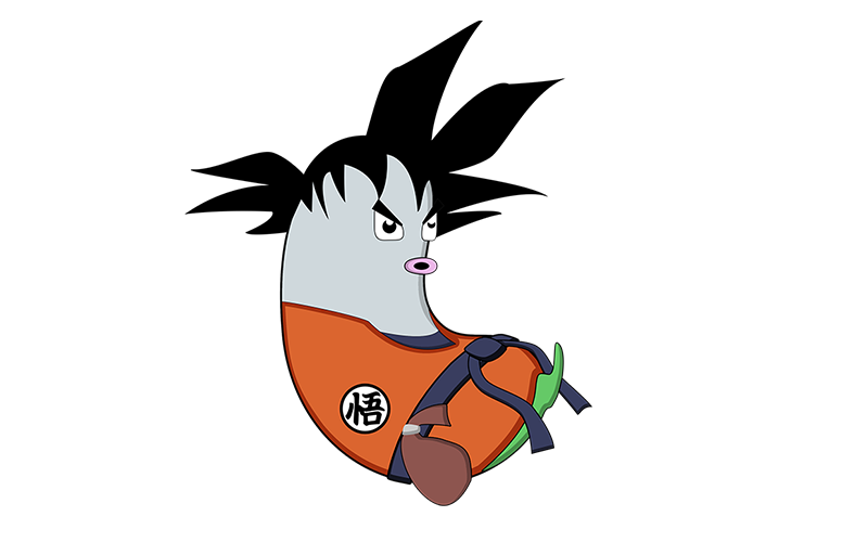 nutbean character as dragon ball z goku