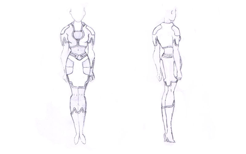 female uniform sketch