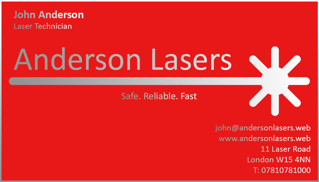 laser business card