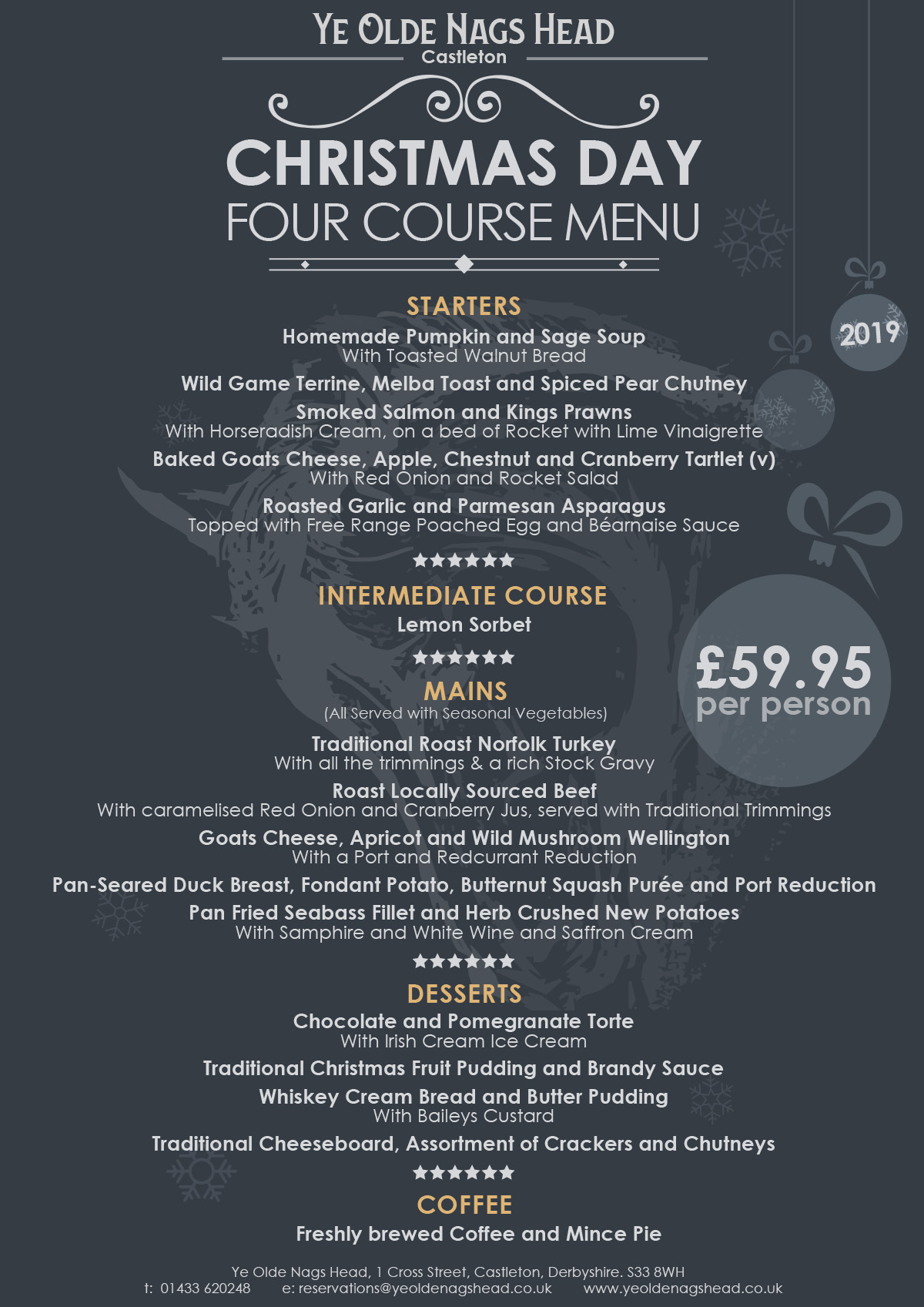 ye olde nags head christmas menu