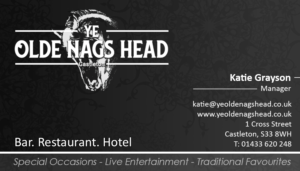 ye olde nags head business card